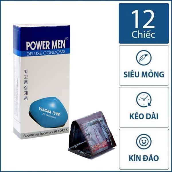 Bao Cao Su PowerMen Viagra Mỏng Kéo Dài Quan Hệ