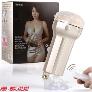 Âm đạo giả có đế cao cấp điều khiển từ xa Spider Manmiao 1