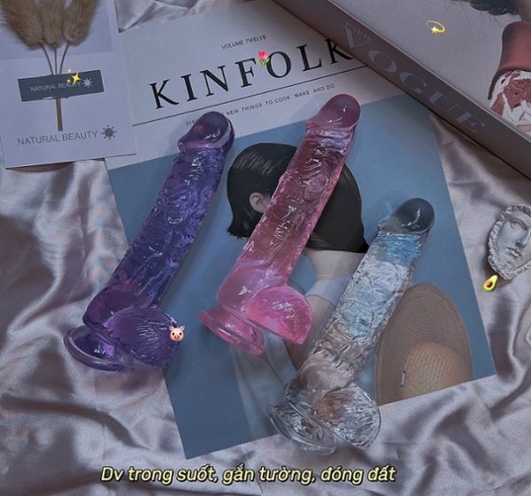Dương Vật Giả Gắn Tường Silicone Trong Suốt