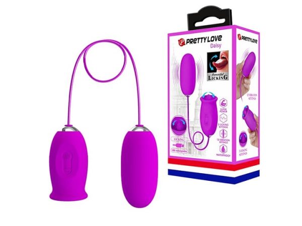 Trứng Rung PrettyLove Daisy 2 Đầu Có Lưỡi Liếm