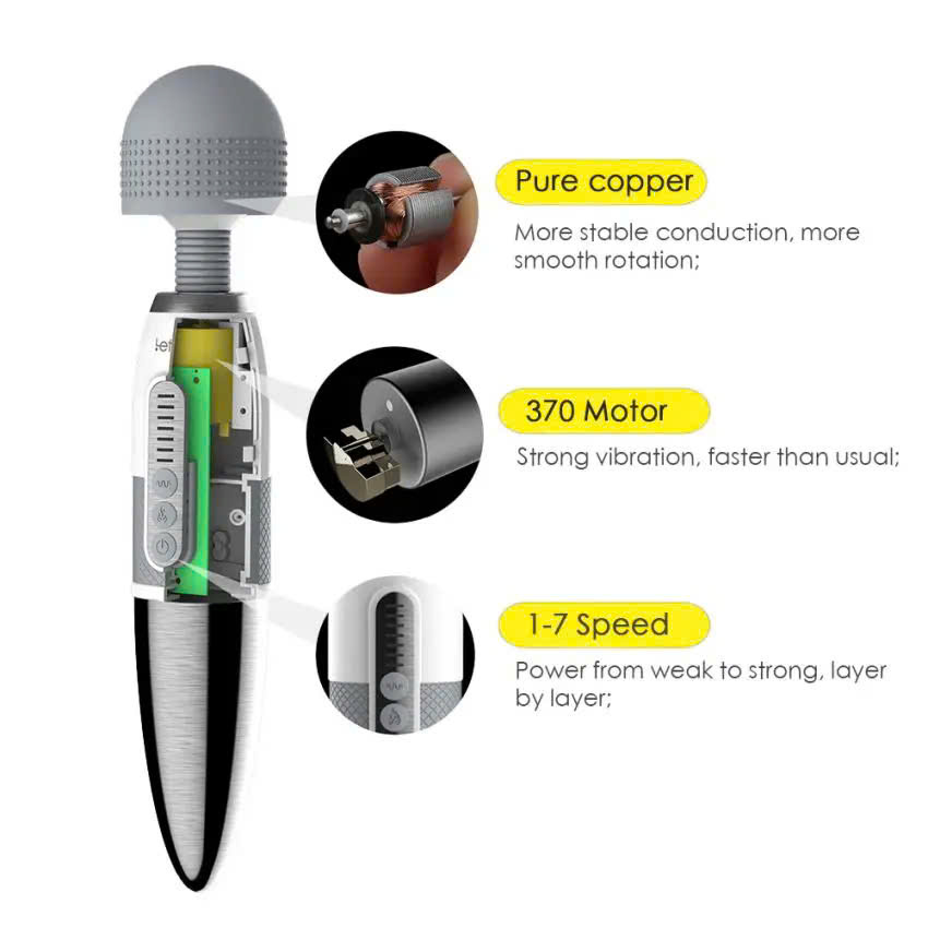 Chày Rung Leten Lightning AV Stick Version 2 Cao Cấp Có Sưởi Ấm - Hình ảnh 2