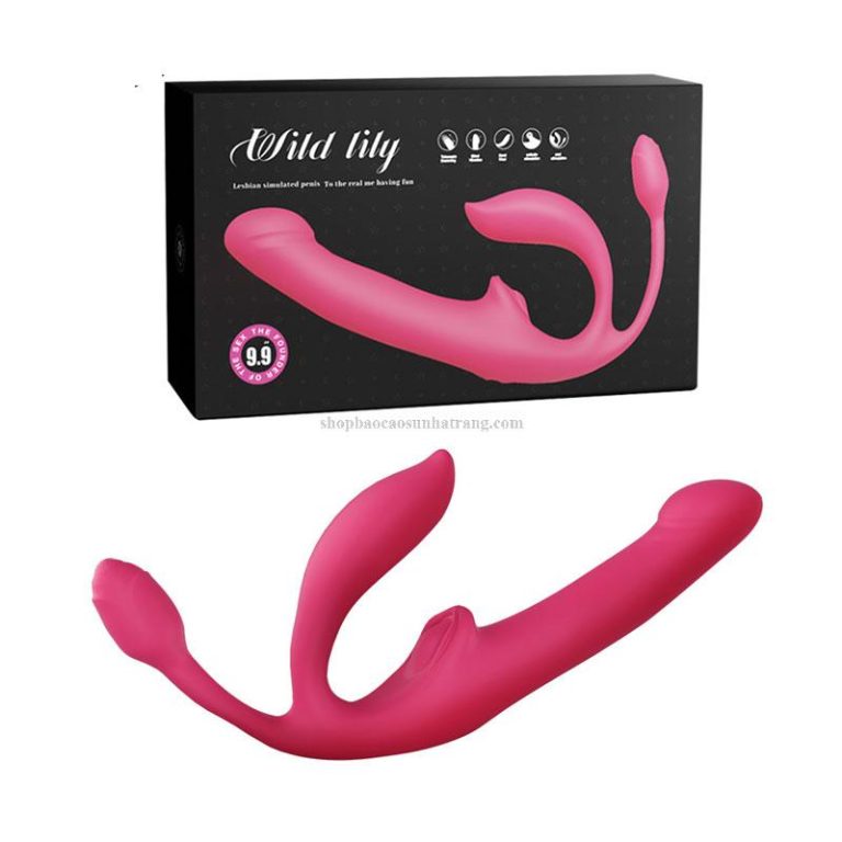 Dương Vật Giả Wild Lily 3in1 Rung Thụt Cho Les